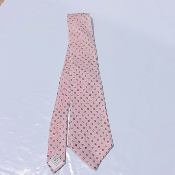 Vintage Pink with Blue Flowers G. Galvani Silk Tie - Picture 1 of 8